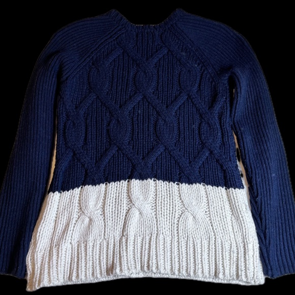 Michael Kors Cotton/Wool Sweater, Navy/White - Picture 2 of 4